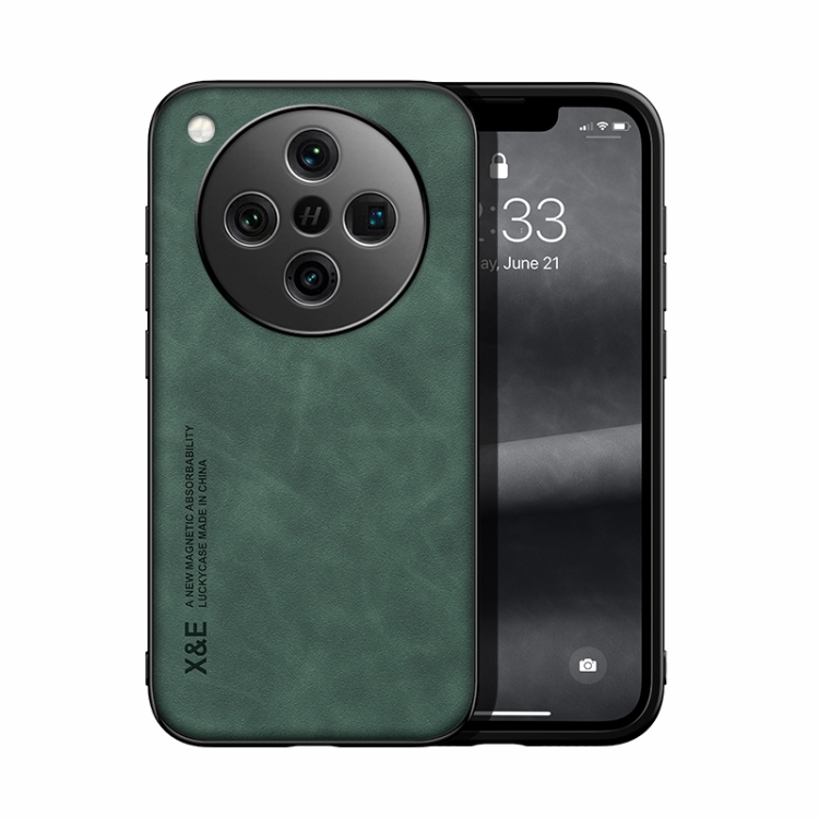 

For OPPO Find X8 Skin Feel Magnetic Leather Back Phone Case(Green)