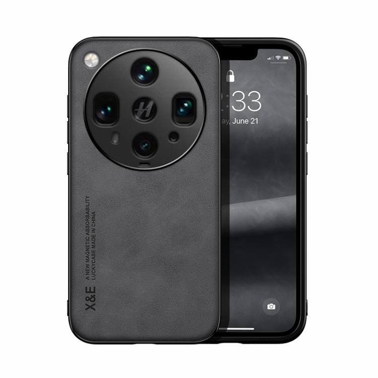 

For OPPO Find X8 Ultra Skin Feel Magnetic Leather Back Phone Case(Dark Grey)
