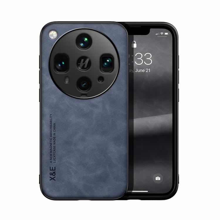 

For OPPO Find X8 Ultra Skin Feel Magnetic Leather Back Phone Case(Blue)