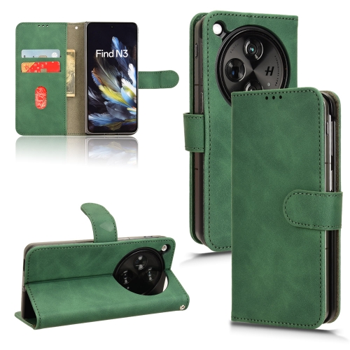

For OPPO Find N3 Skin Feel Magnetic Flip Leather Phone Case(Green)