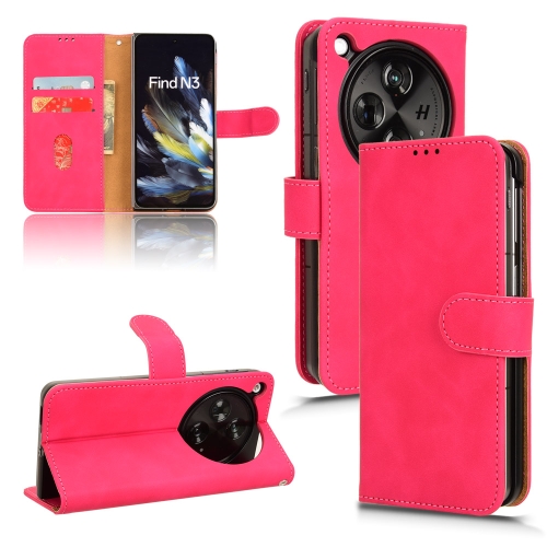 

For OPPO Find N3 Skin Feel Magnetic Flip Leather Phone Case(Rose Red)