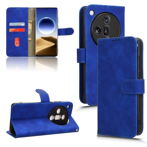 

For OPPO Find X7 Ultra Skin Feel Magnetic Flip Leather Phone Case(Blue)