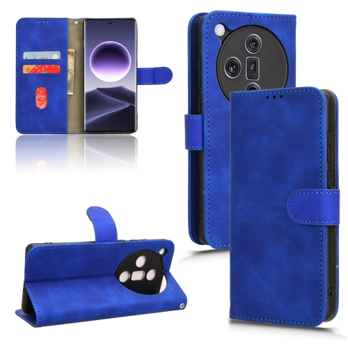 

For OPPO Find X7 Skin Feel Magnetic Flip Leather Phone Case(Blue)