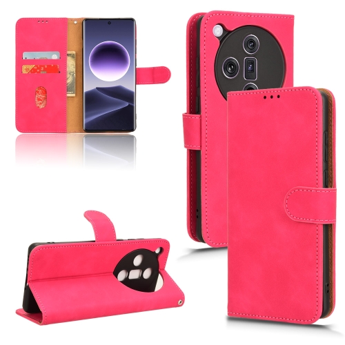 

For OPPO Find X7 Skin Feel Magnetic Flip Leather Phone Case(Rose Red)