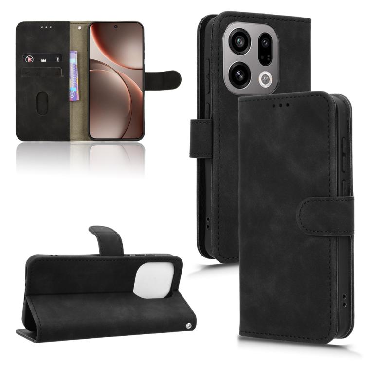 

For OPPO Find X9 Skin Feel Magnetic Flip Leather Phone Case(Black)