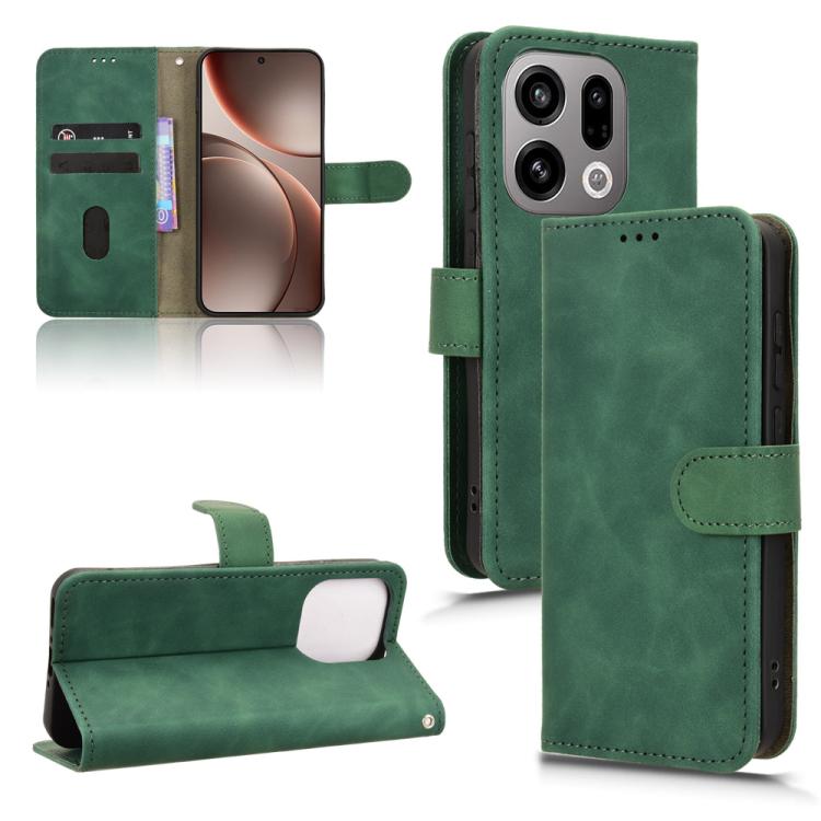 

For OPPO Find X9 Skin Feel Magnetic Flip Leather Phone Case(Green)