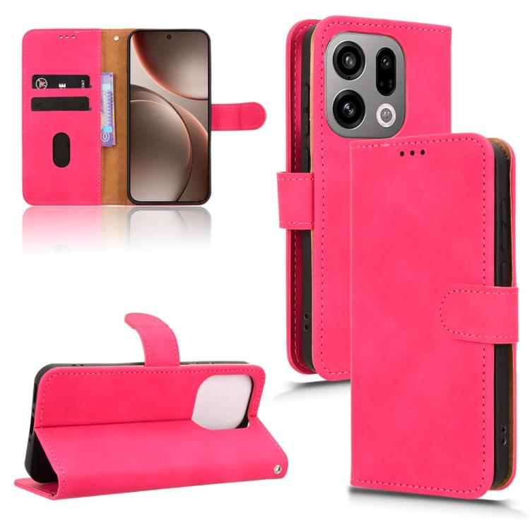 

For OPPO Find X9 Skin Feel Magnetic Flip Leather Phone Case(Rose Red)