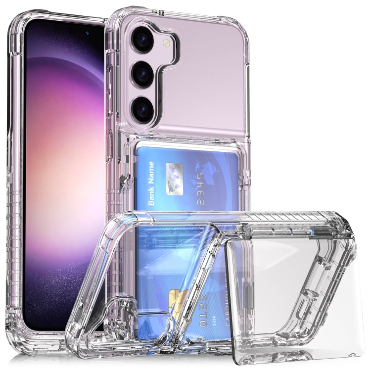 

For Samsung Galaxy S23+ 5G Crystal Clear Flip Card Slot Phone Case(Transparent)