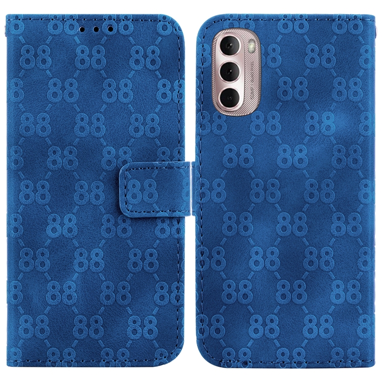 

For Motorola Moto G Stylus 4G 2022 Double 8-shaped Embossed Leather Phone Case(Blue)