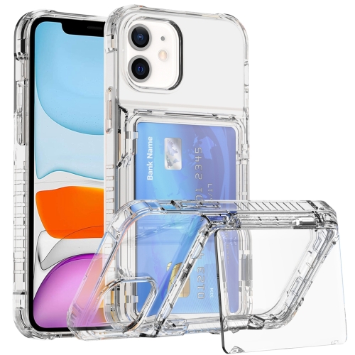 

For iPhone 11 Crystal Clear Flip Card Slot Phone Case(Transparent)