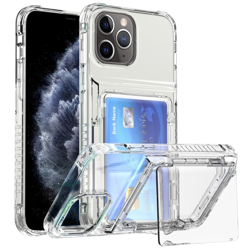 

For iPhone 11 Pro Crystal Clear Flip Card Slot Phone Case(Transparent)