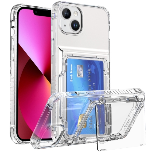 

For iPhone 13 Crystal Clear Flip Card Slot Phone Case(Transparent)