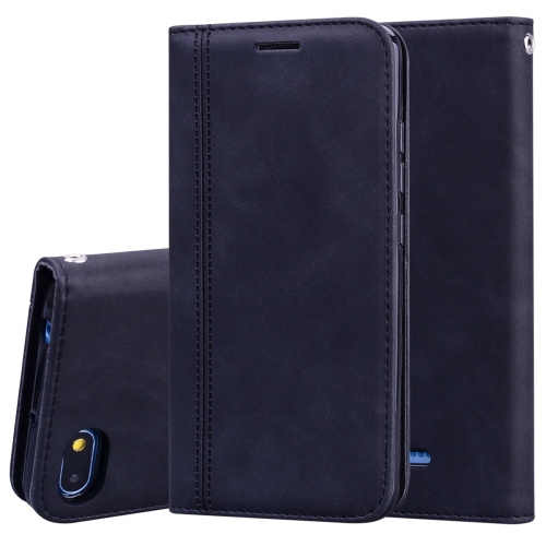 

For Xiaomi Redmi 6A Frosted Business Magnetic Horizontal Flip PU Leather Case with Holder & Card Slot & Lanyard(Black)