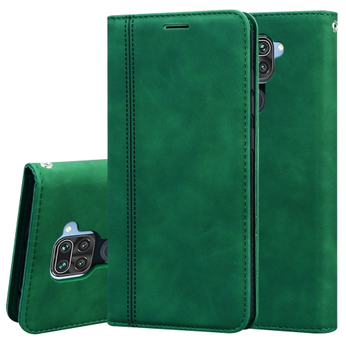 

For Xiaomi Redmi Note 9 / Redmi 10X 4G Frosted Business Magnetic Horizontal Flip PU Leather Case with Holder & Card Slot & Lanyard(Green)