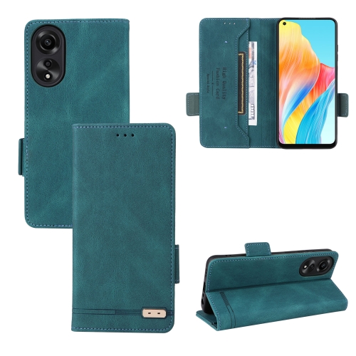 

For OPPO A78 4G Magnetic Clasp Leather Phone Case(Green)