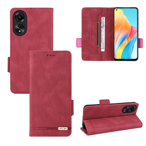 

For OPPO A78 4G Magnetic Clasp Leather Phone Case(Red)