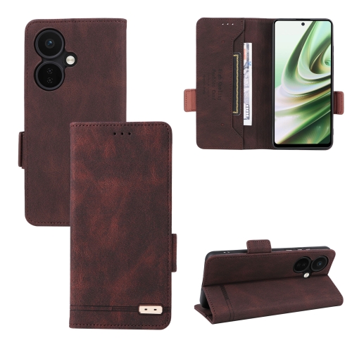 

For OnePlus Nord CE 3 / OPPO K11 5G Magnetic Clasp Leather Phone Case(Brown)