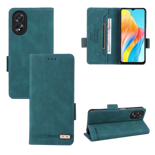 

For OPPO A38 / A18 Magnetic Clasp Leather Phone Case(Green)