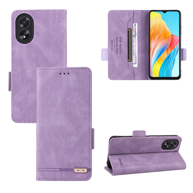 

For OPPO A38 / A18 Magnetic Clasp Leather Phone Case(Purple)