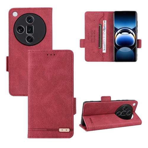 

For OPPO Find X7 Ultra Magnetic Clasp Leather Phone Case(Red)