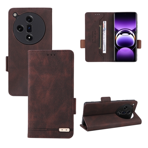 

For OPPO Find X7 Magnetic Clasp Leather Phone Case(Brown)