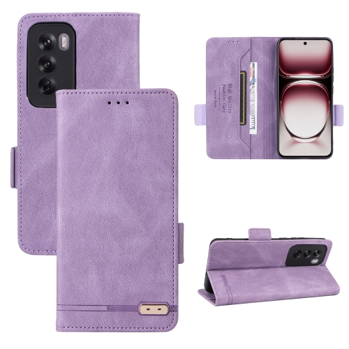 

For OPPO Reno12 Global Magnetic Clasp Leather Phone Case(Purple)