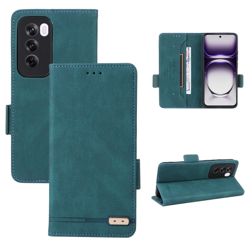 

For OPPO Reno12 Pro Global Magnetic Clasp Leather Phone Case(Green)