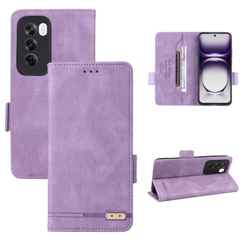 

For OPPO Reno12 Pro Global Magnetic Clasp Leather Phone Case(Purple)