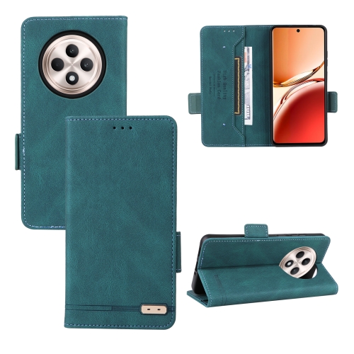 

For OPPO Reno12 F 5G / 4G Magnetic Clasp Leather Phone Case(Green)