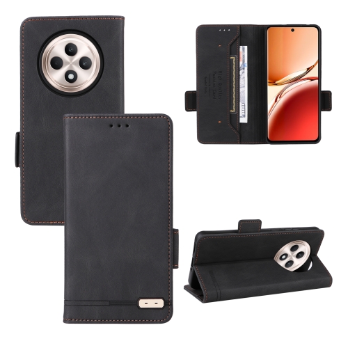 

For OPPO Reno12 F 5G / 4G Magnetic Clasp Leather Phone Case(Black)