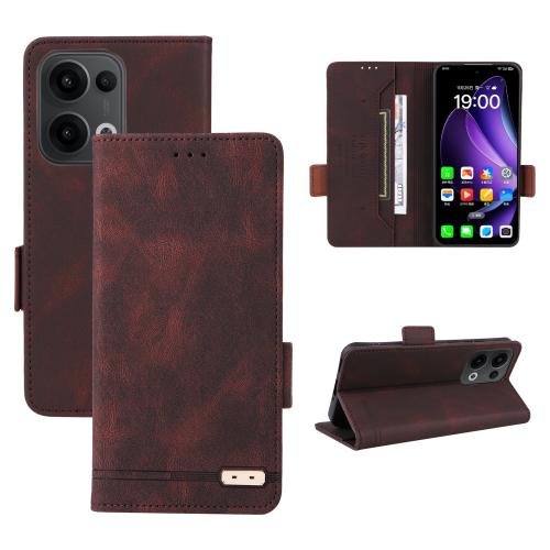 

For OPPO Reno13 Pro Magnetic Clasp Leather Phone Case(Brown)