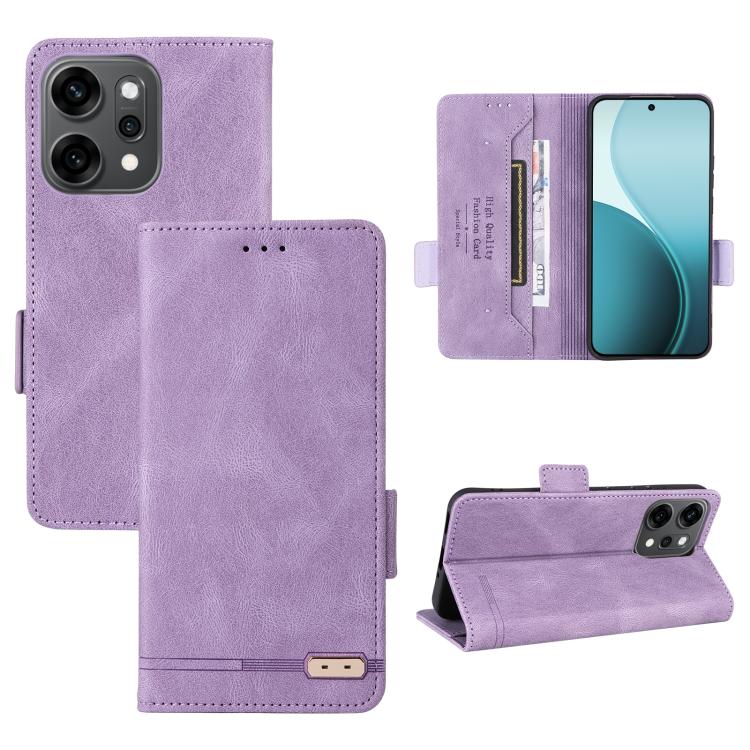 

For OPPO Reno14 Pro 5G Global Magnetic Clasp Leather Phone Case(Purple)