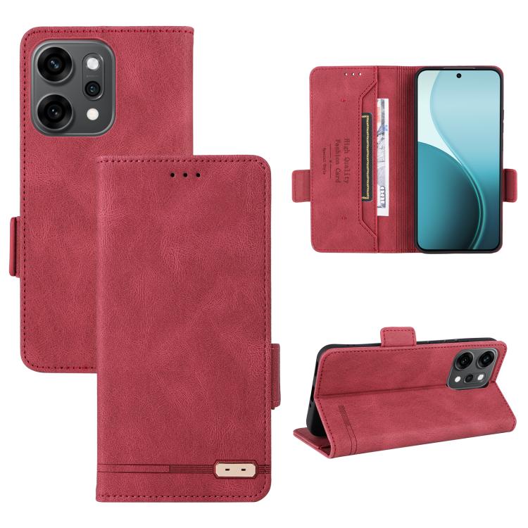 

For OPPO Reno14 Pro 5G Global Magnetic Clasp Leather Phone Case(Red)