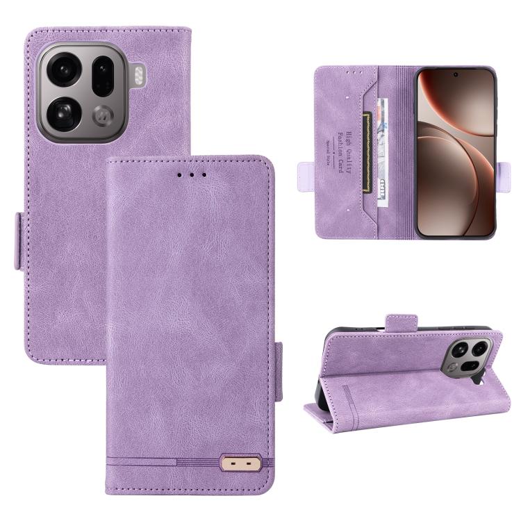 

For OPPO Find X9 Pro Magnetic Clasp Leather Phone Case(Purple)