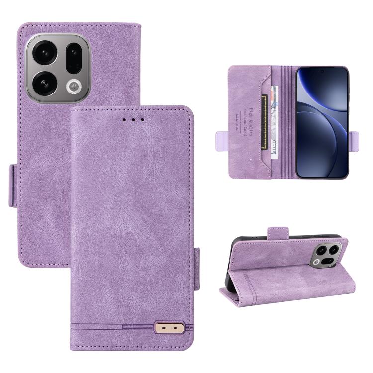 

For OPPO Find X9 Magnetic Clasp Leather Phone Case(Purple)