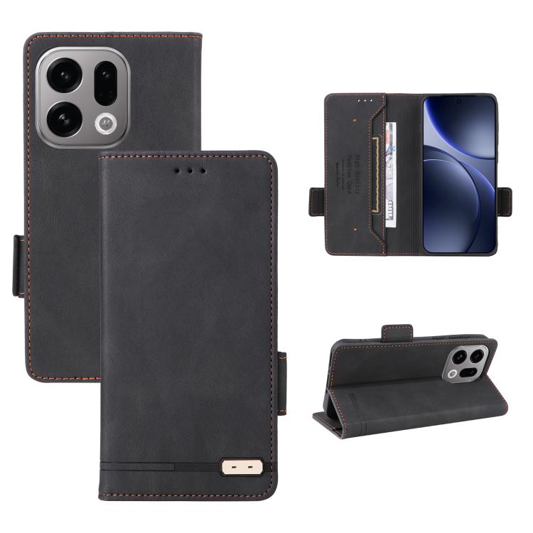 

For OPPO Find X9 Magnetic Clasp Leather Phone Case(Black)