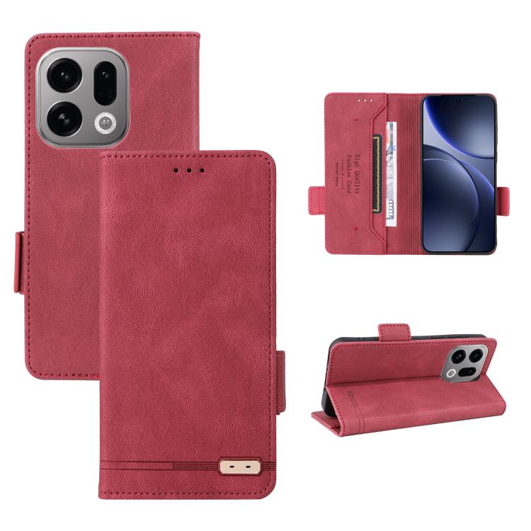 

For OPPO Find X9 Magnetic Clasp Leather Phone Case(Red)