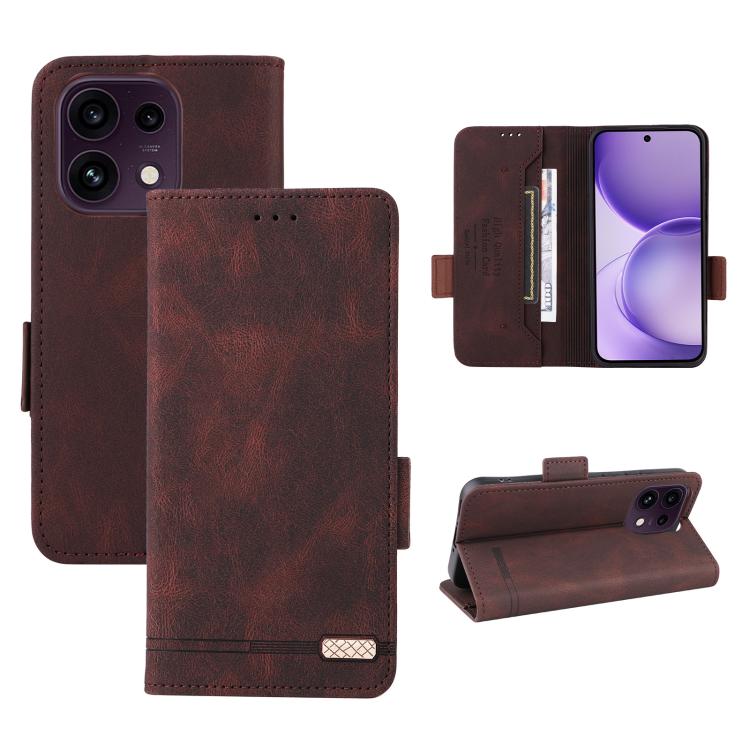 For OPPO Reno16 F 5G / Reno16 FS 5G Magnetic Clasp Leather Phone Case(Brown)
