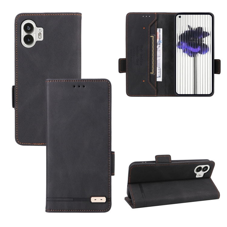 

For Nothing Phone 2 Magnetic Clasp Leather Phone Case(Black)