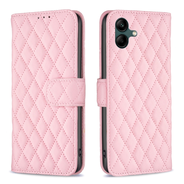 

For Samsung Galaxy A05 Diamond Lattice Wallet Flip Leather Phone Case(Pink)