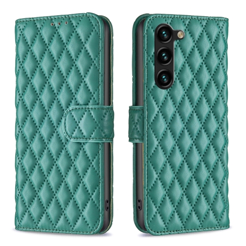 

For Samsung Galaxy S24+ 5G Diamond Lattice Wallet Flip Leather Phone Case(Green)