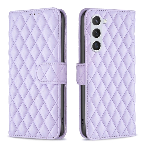 

For Samsung Galaxy S24 5G Diamond Lattice Wallet Flip Leather Phone Case(Purple)