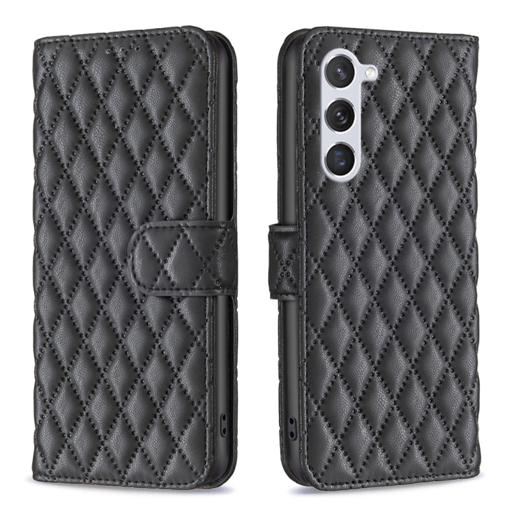 

For Samsung Galaxy S24 5G Diamond Lattice Wallet Flip Leather Phone Case(Black)