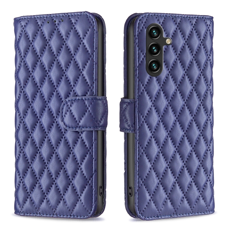 

For Samsung Galaxy A35 Diamond Lattice Wallet Flip Leather Phone Case(Blue)