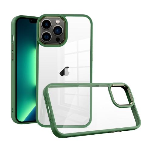 

For iPhone 13 Pro Max Macaron High Transparent PC Phone Case(Green)