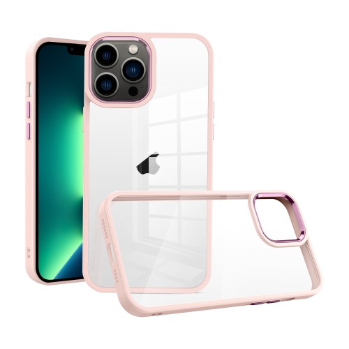 

For iPhone 13 Pro Max Macaron High Transparent PC Phone Case(Pink)