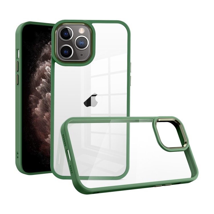 

For iPhone 11 Pro Max Macaron High Transparent PC Phone Case(Green)