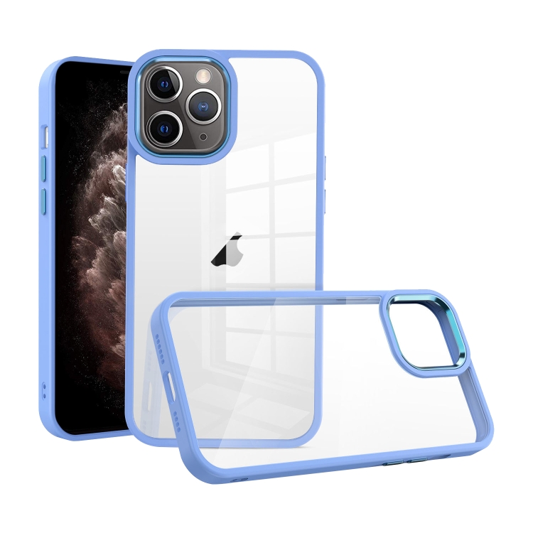 

For iPhone 11 Pro Max Macaron High Transparent PC Phone Case(Light Blue)