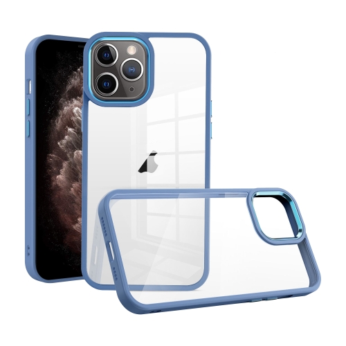 

For iPhone 11 Pro Max Macaron High Transparent PC Phone Case(Blue)