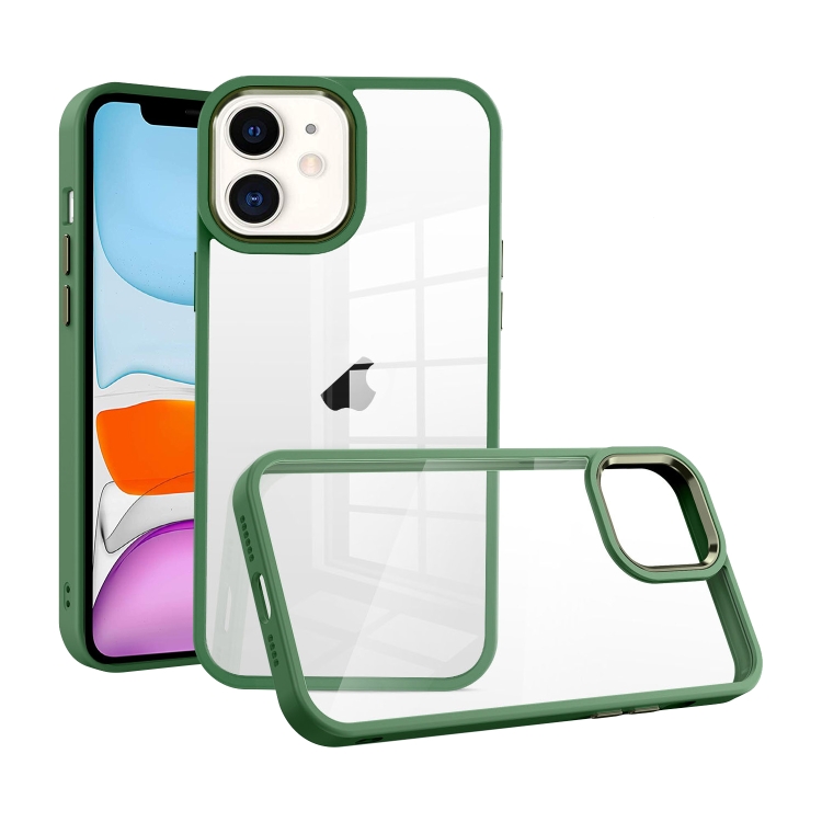 

For iPhone 11 Macaron High Transparent PC Phone Case(Green)